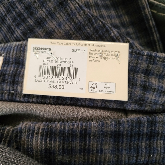 💕So plaid corduroy mini skirt - Picture 6 of 6